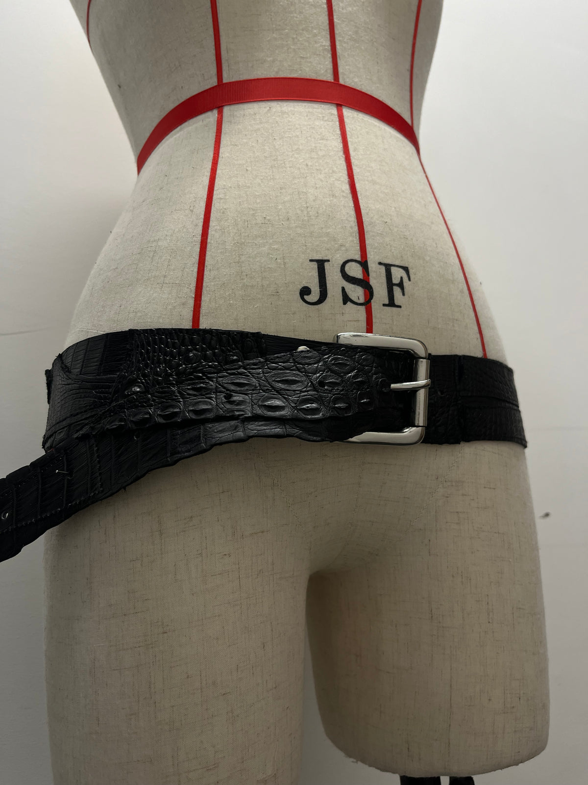 Crocodile leather basic belt