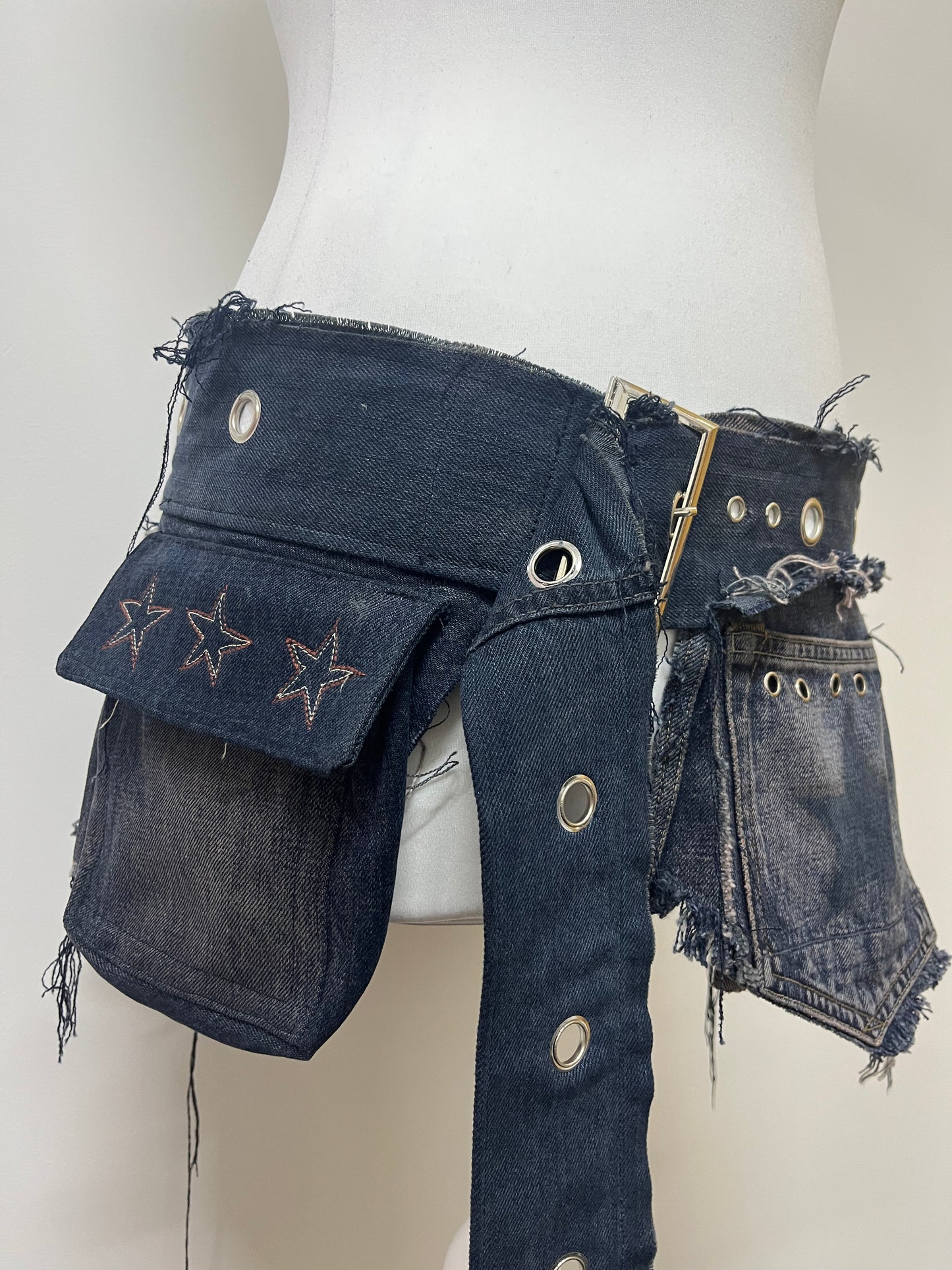 Denim Belt Skirt